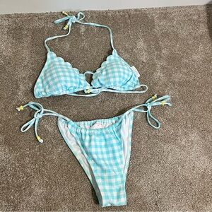 Stoney Clover Lane x Target collab Blue Gingham Bikini Set